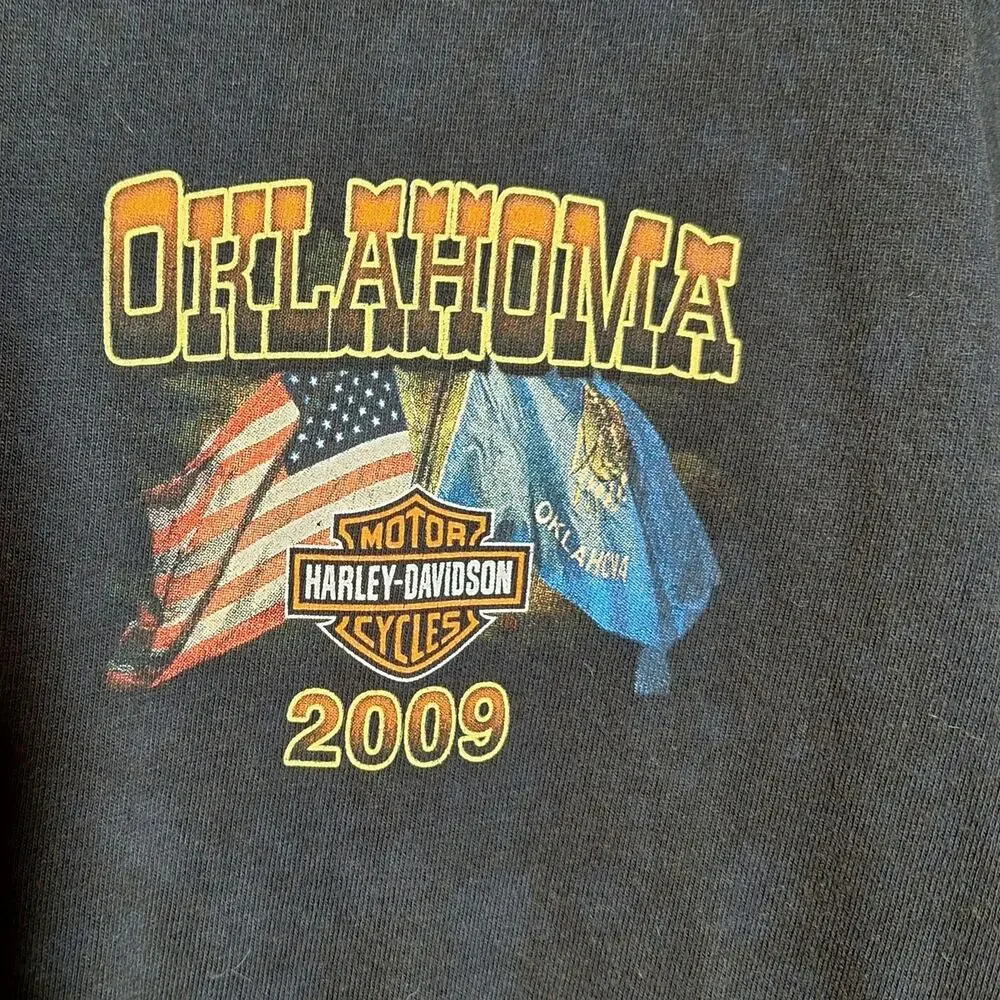 Harley Davidson vintage double sided graphic tee Mens XL Y2K OKLAHOMA OK 2009